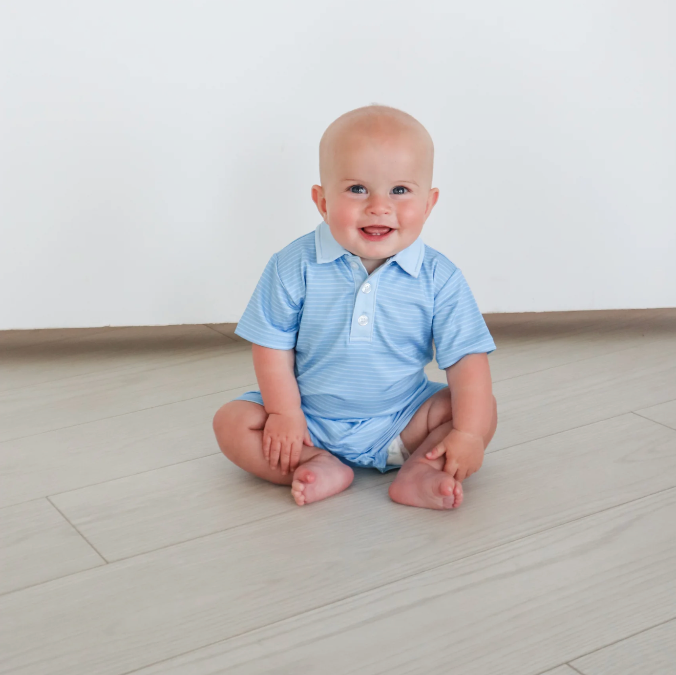 Tripp Romper - Blue Stripes