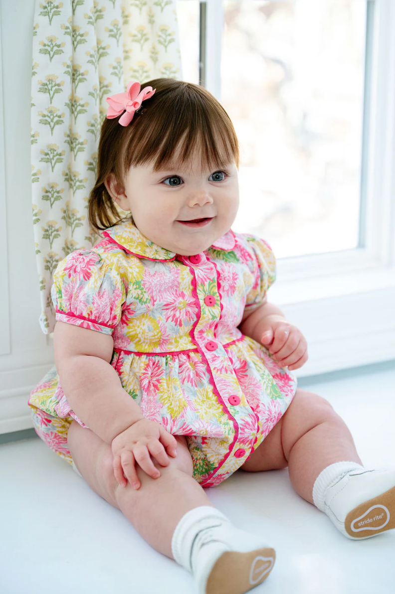 Colorful Floral Button Front Bubble