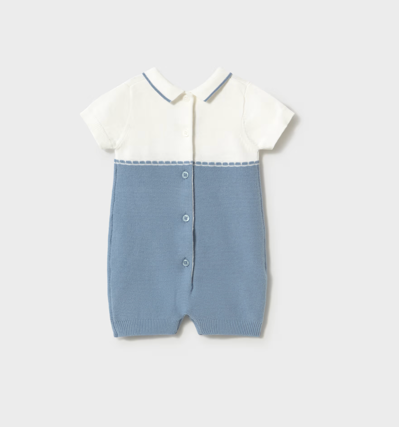 Baby Boy Collared Romper - Sand or Sky