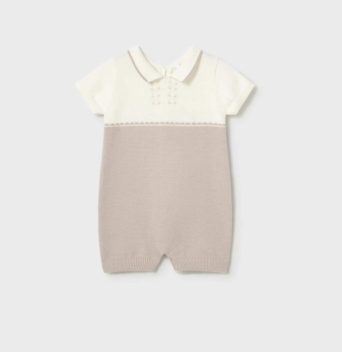 Baby Boy Collared Romper - Sand or Sky