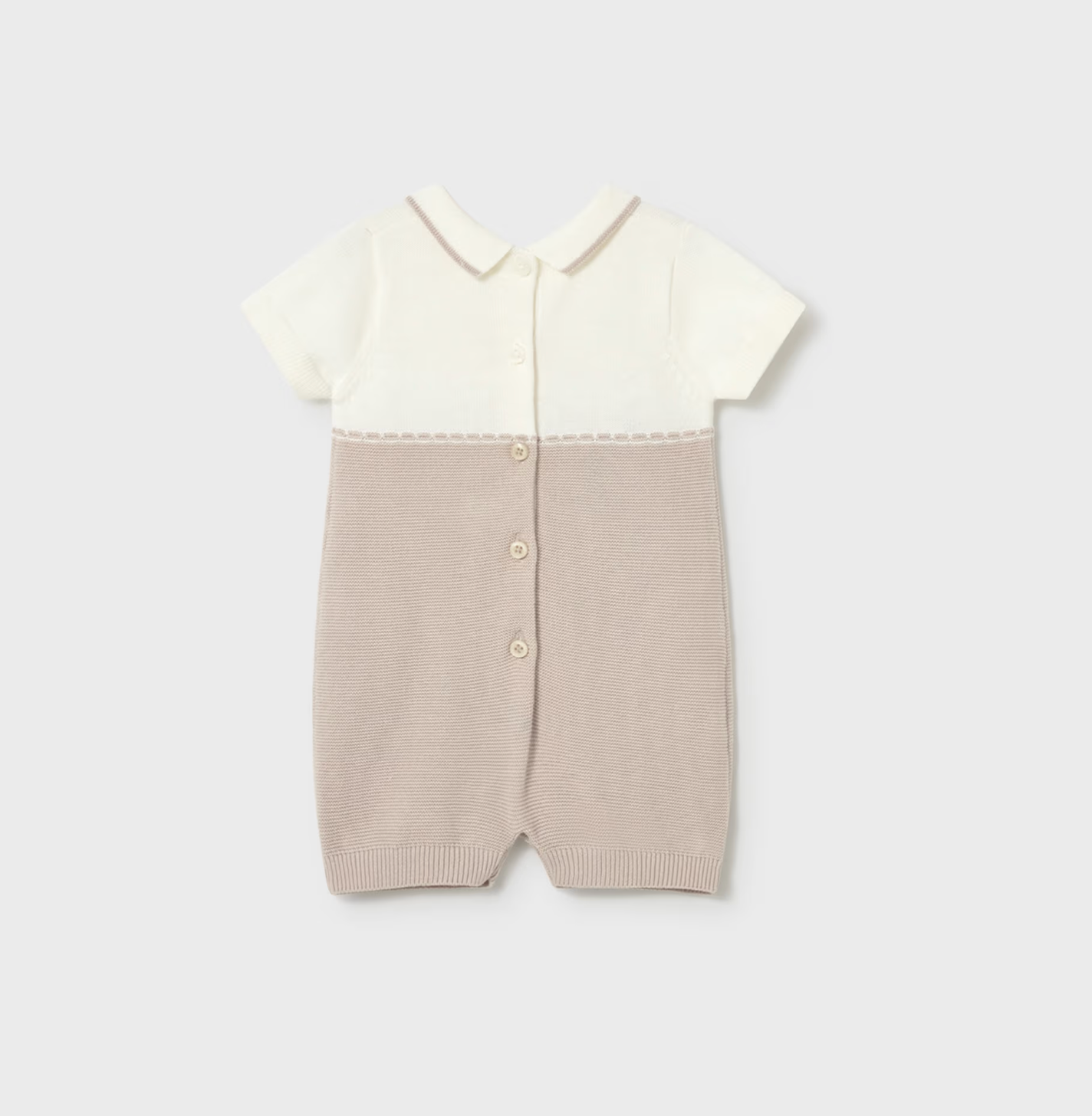 Baby Boy Collared Romper - Sand or Sky