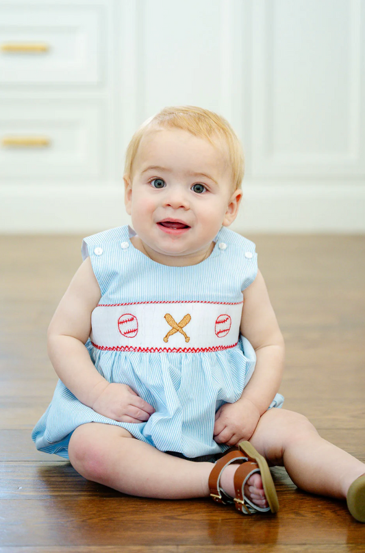 Baseball Smocked Elliot Bubble