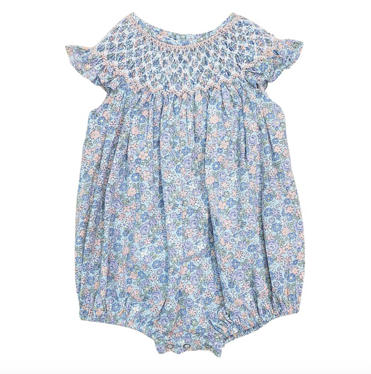 Natalie Floral Print Smocked Bubble