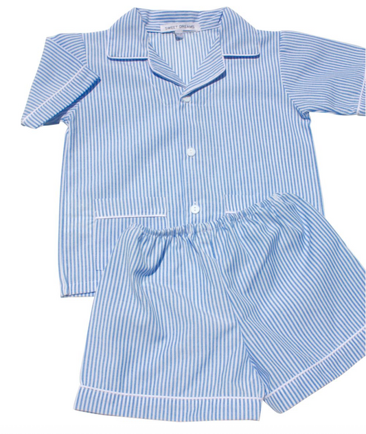 Blue Stripe Short Sleeve PJs