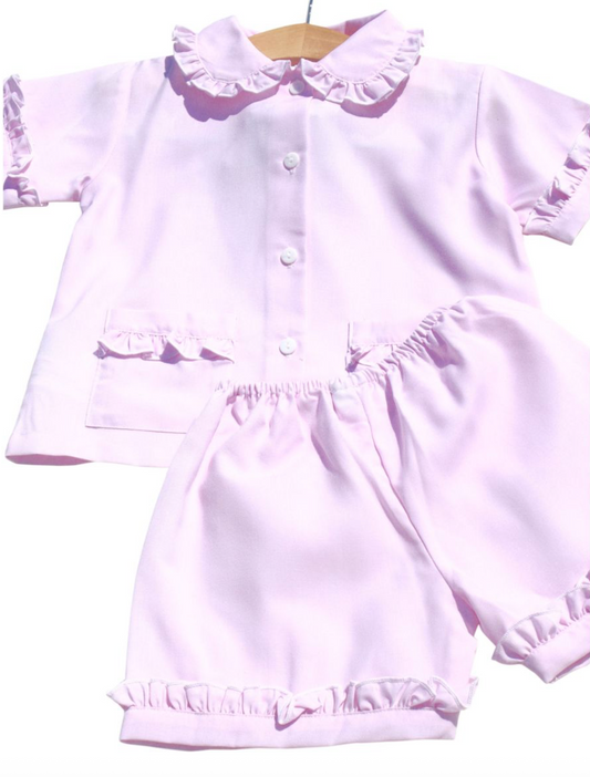 Pink Ruffle Short Pajamas