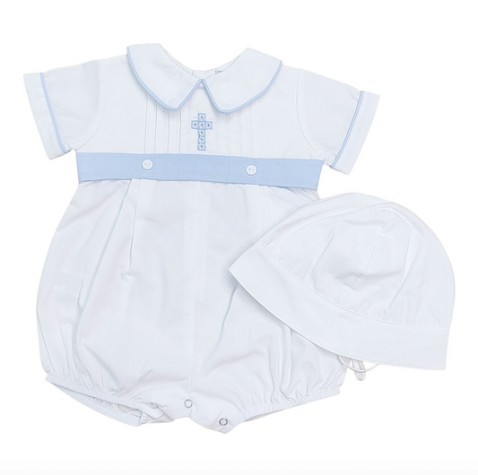 Blue Cross Embroidered Infant Set