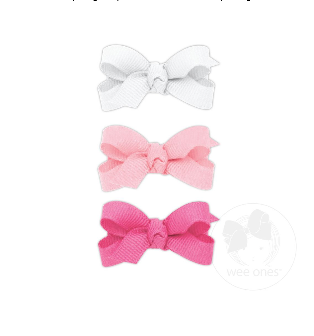 Set of 3 Baby Grosgrain Bows Knot Wrap - Multiple Options