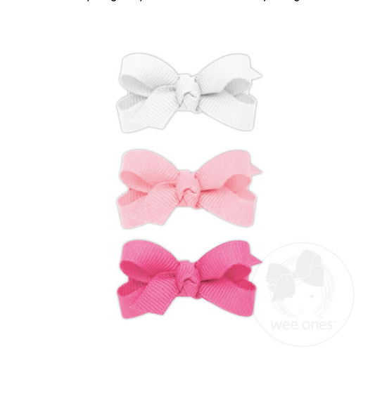Set of 3 Baby Grosgrain Bows Knot Wrap - Multiple Options