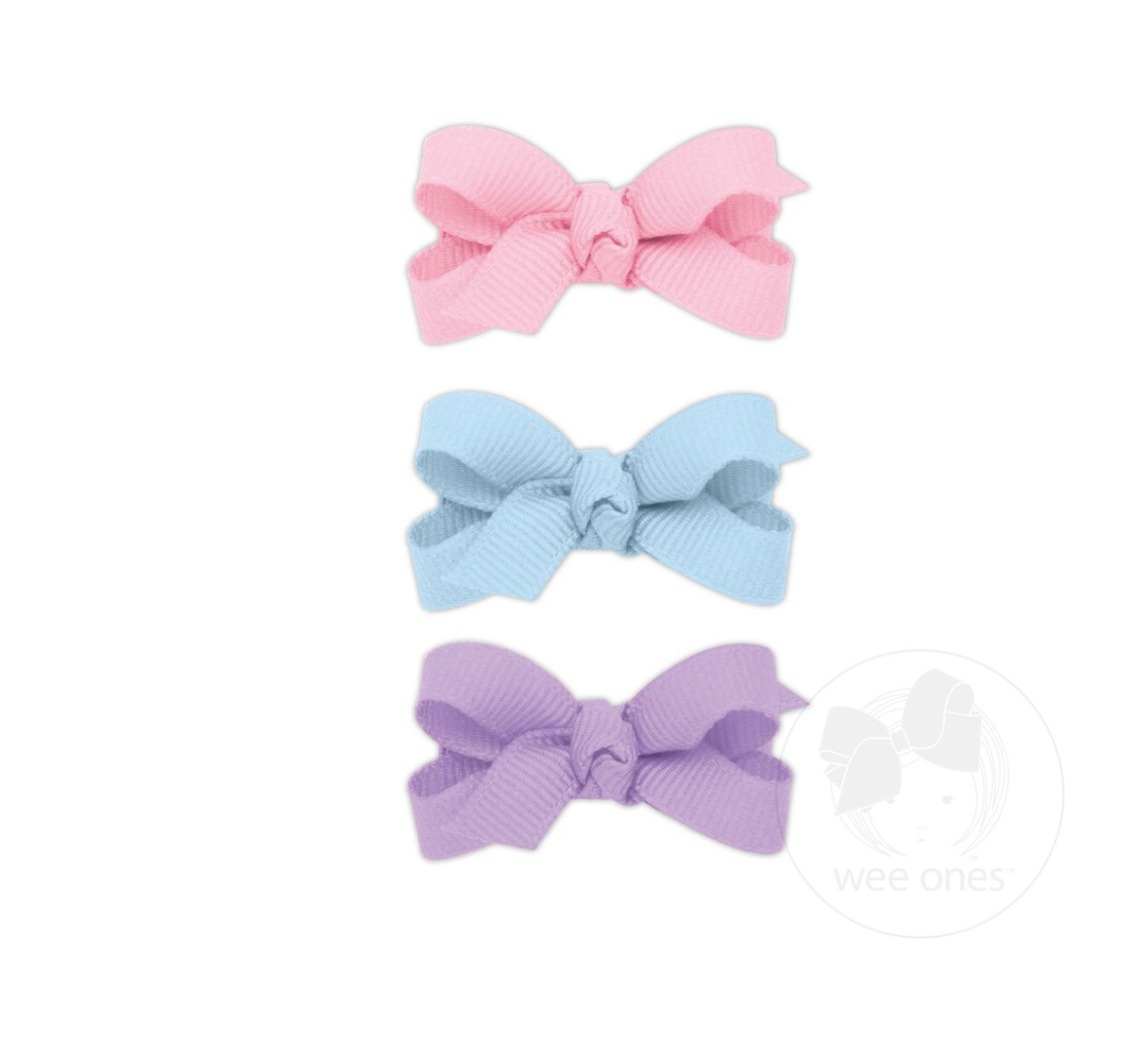 Set of 3 Baby Grosgrain Bows Knot Wrap - Multiple Options