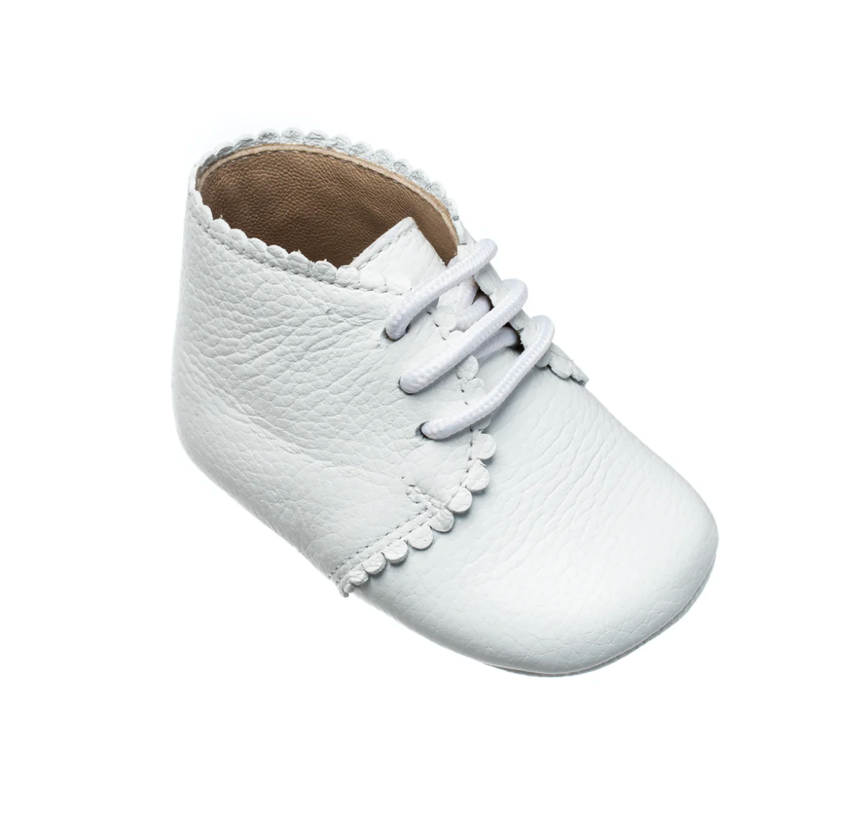 Elephantito White Scalloped Baby Bootie