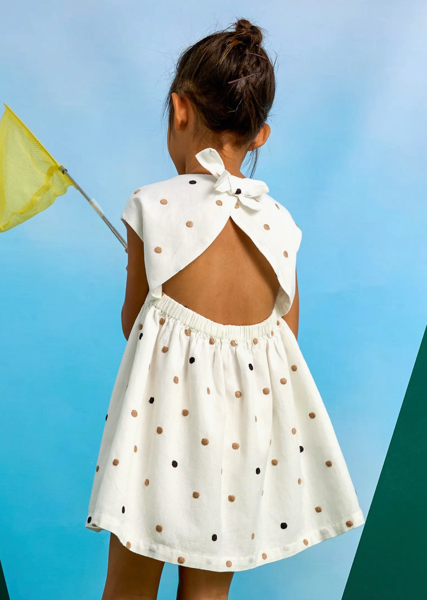 Polka Dot Embroidered Dress