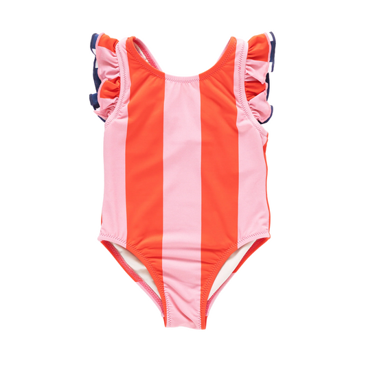 Pink Chicken Girl's Liv Suit - Wide Pink and Red Stripe