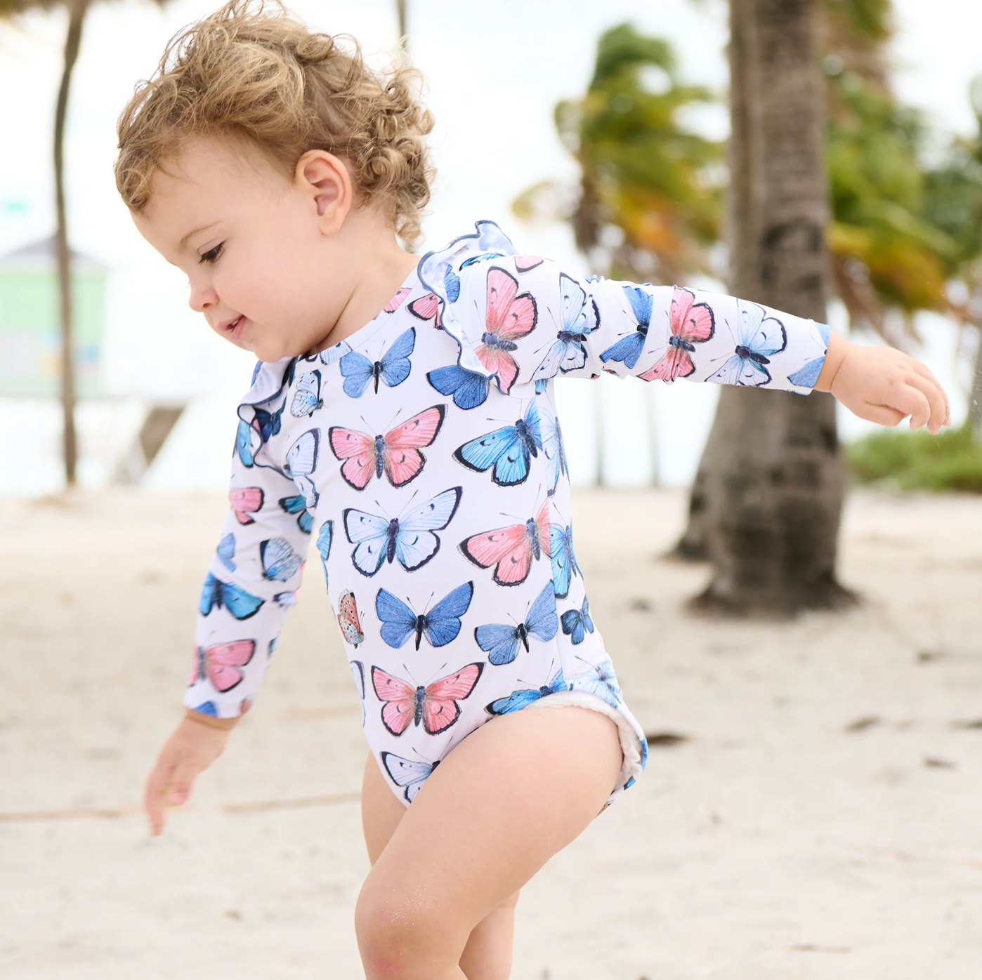 Pink Chicken Baby Girls Rachel Suit - Vintage Butterflies