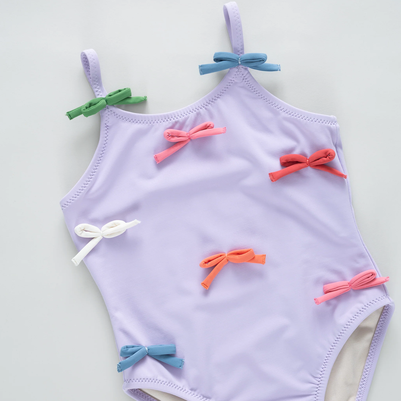 Pink Chicken Girls Lottie Suit - Lavender Multi Bow Appliqué