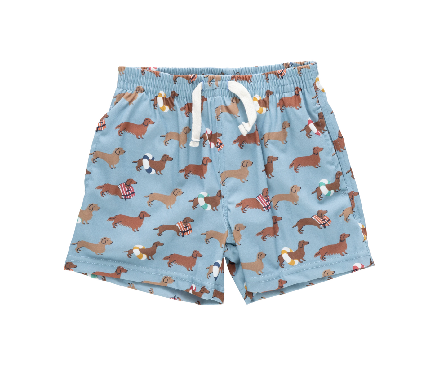Pink Chicken Boys Swim Trunk - Dachshunds
