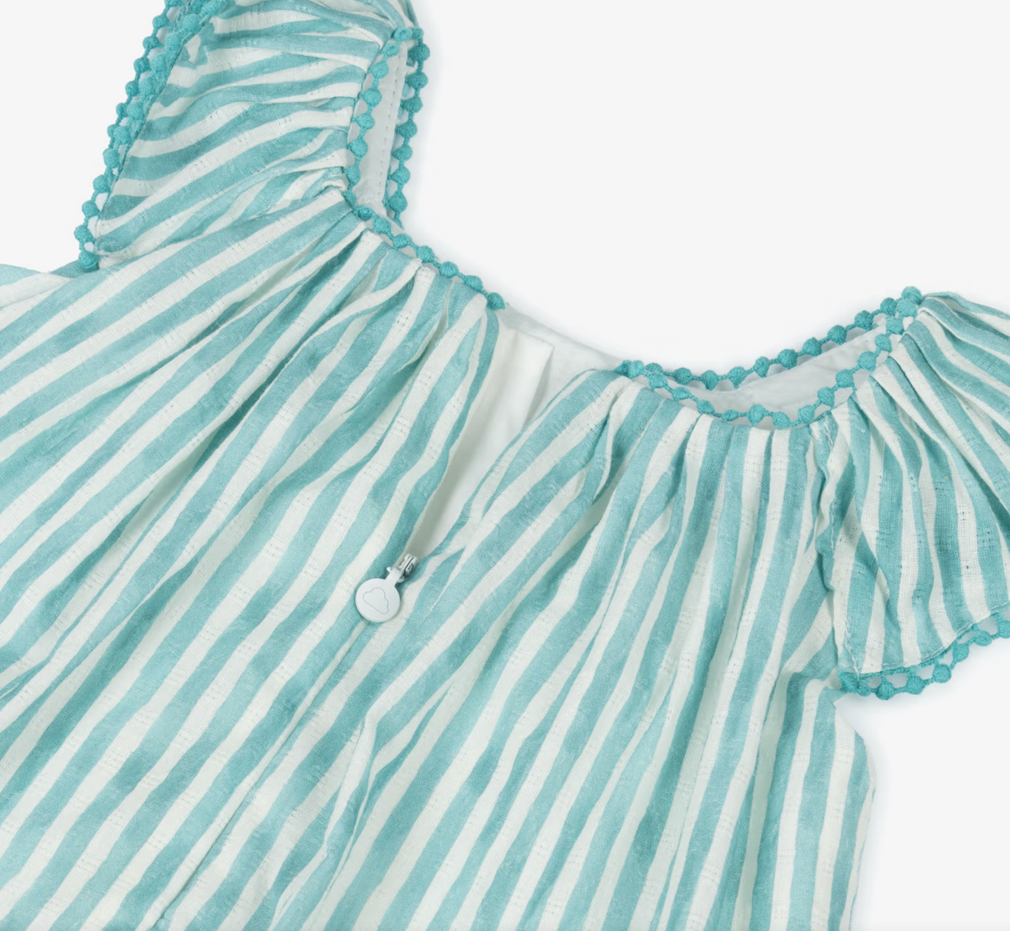 Aqua Striped Girls Dress