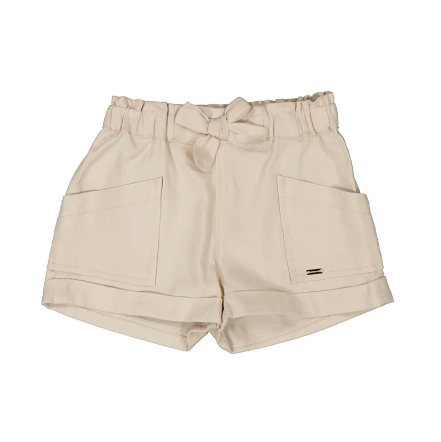 Girls Bow Khaki Shorts