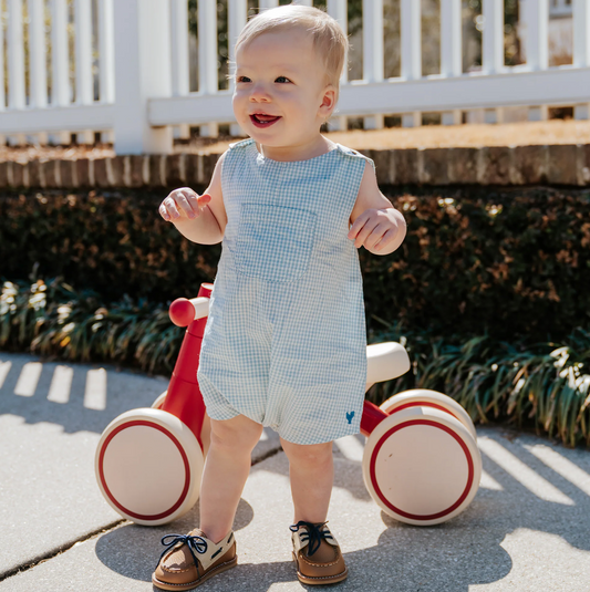 Baby Boys Noah Jumper - Light Blue or Navy Gingham