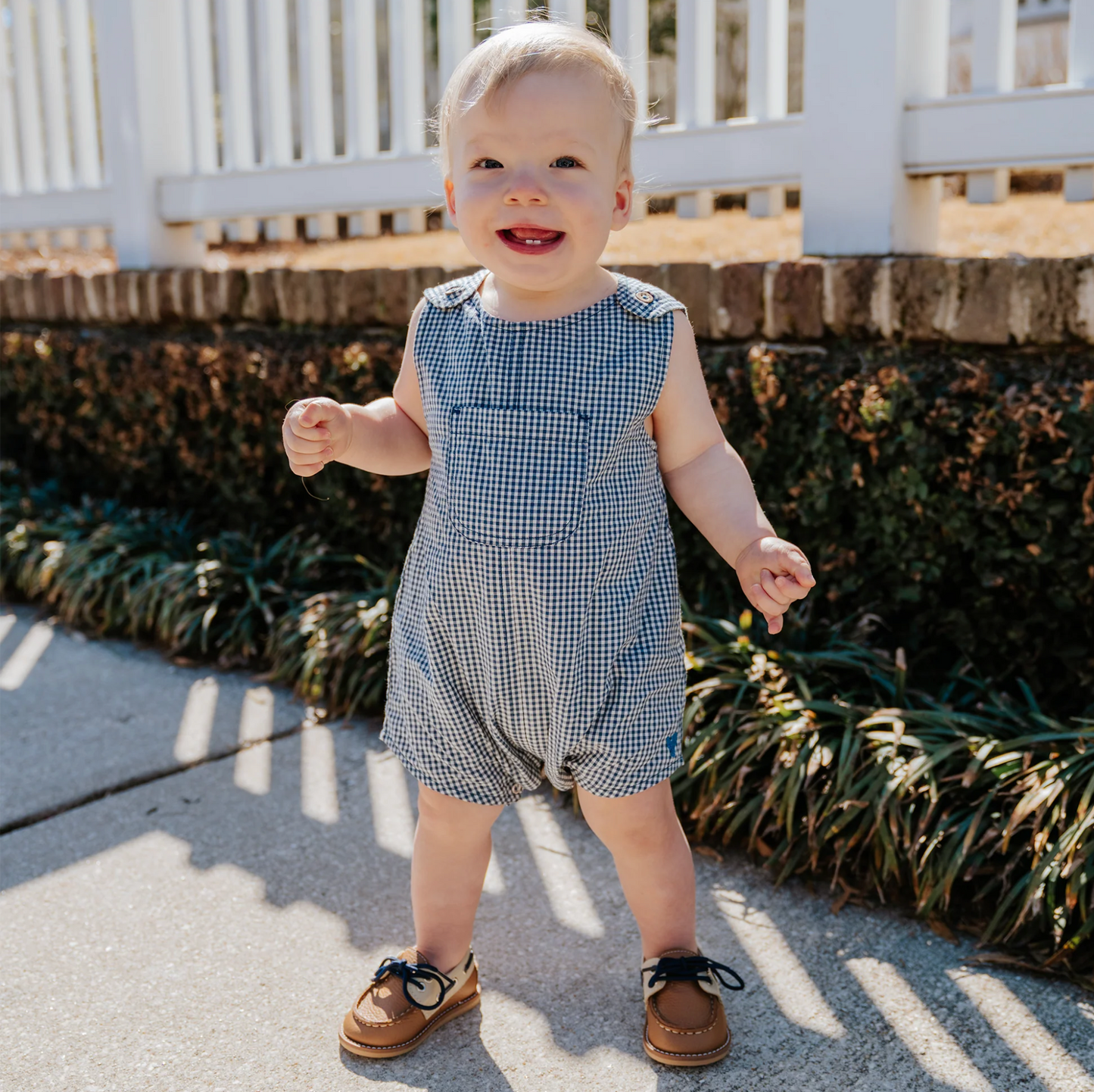 Baby Boys Noah Jumper - Light Blue or Navy Gingham