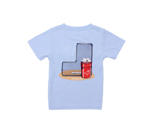 Boys Performance Tee Baseball Bucket Light Blue