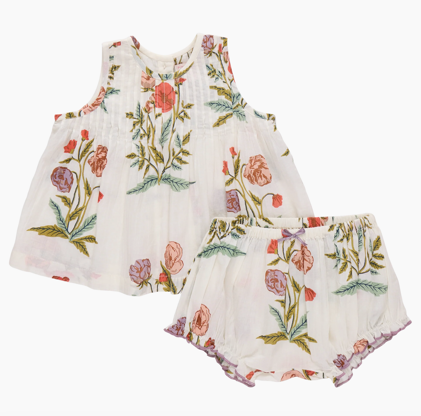 Pink Chicken Baby Girls Jaipur 2-Piece Set - Rosewick Poppy
