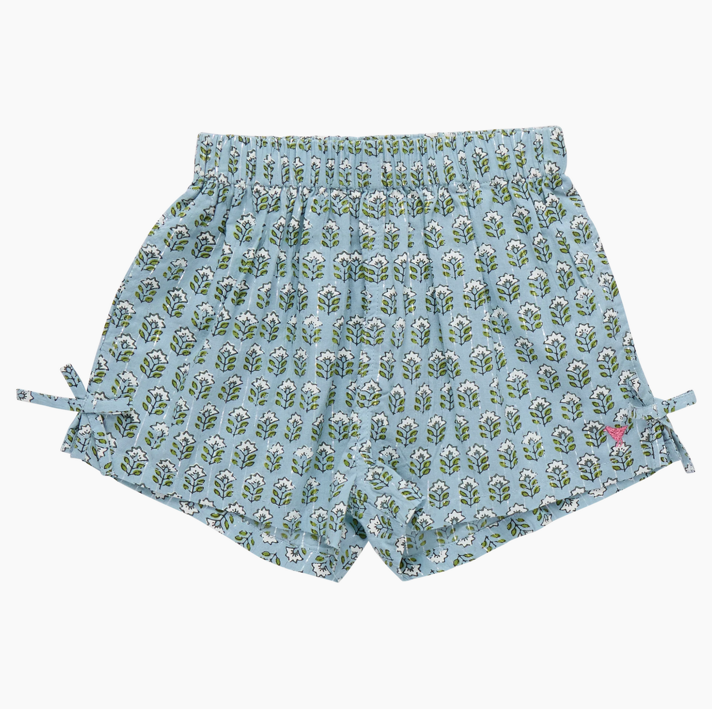Pink Chicken Girls Jules Short - Blue Prairie Block Print