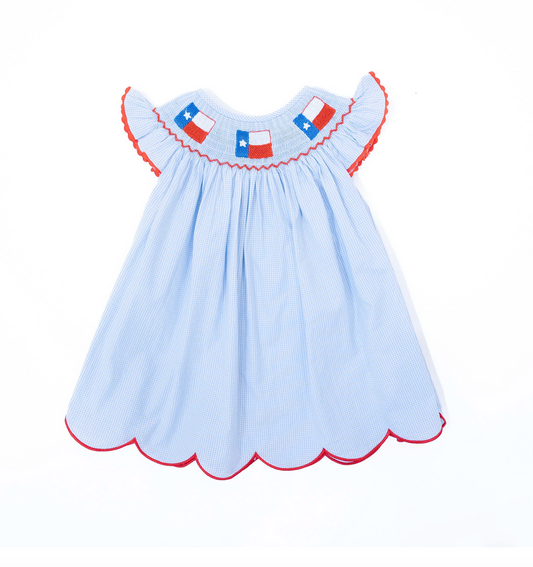 Texas Flag Smocked Dress