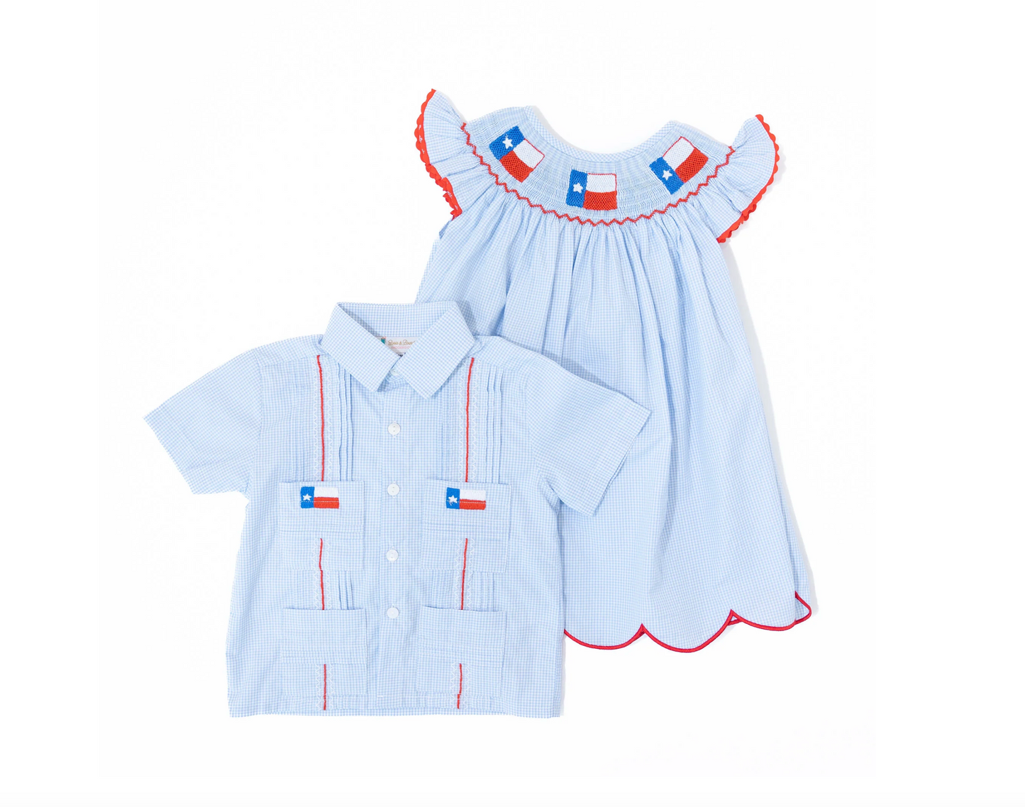 Boys Texas Flag Guayabera Shirt