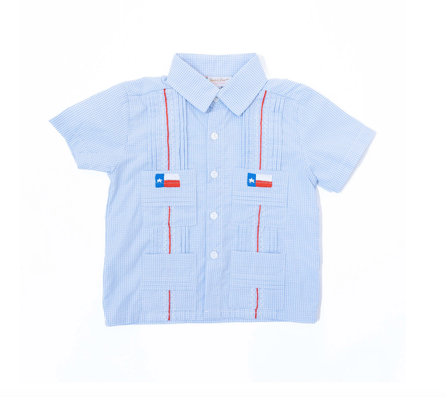 Boys Texas Flag Guayabera Shirt