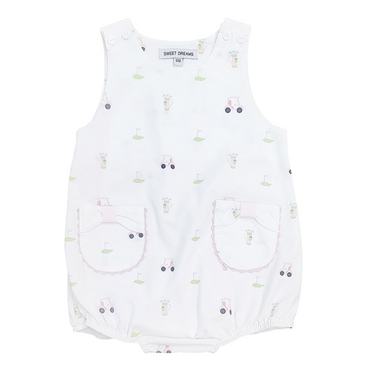 Golf Printed Baby Girl Bubble