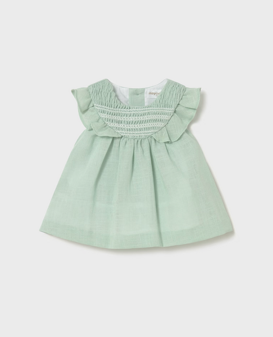 Baby Girl Smocked Dress Aqua