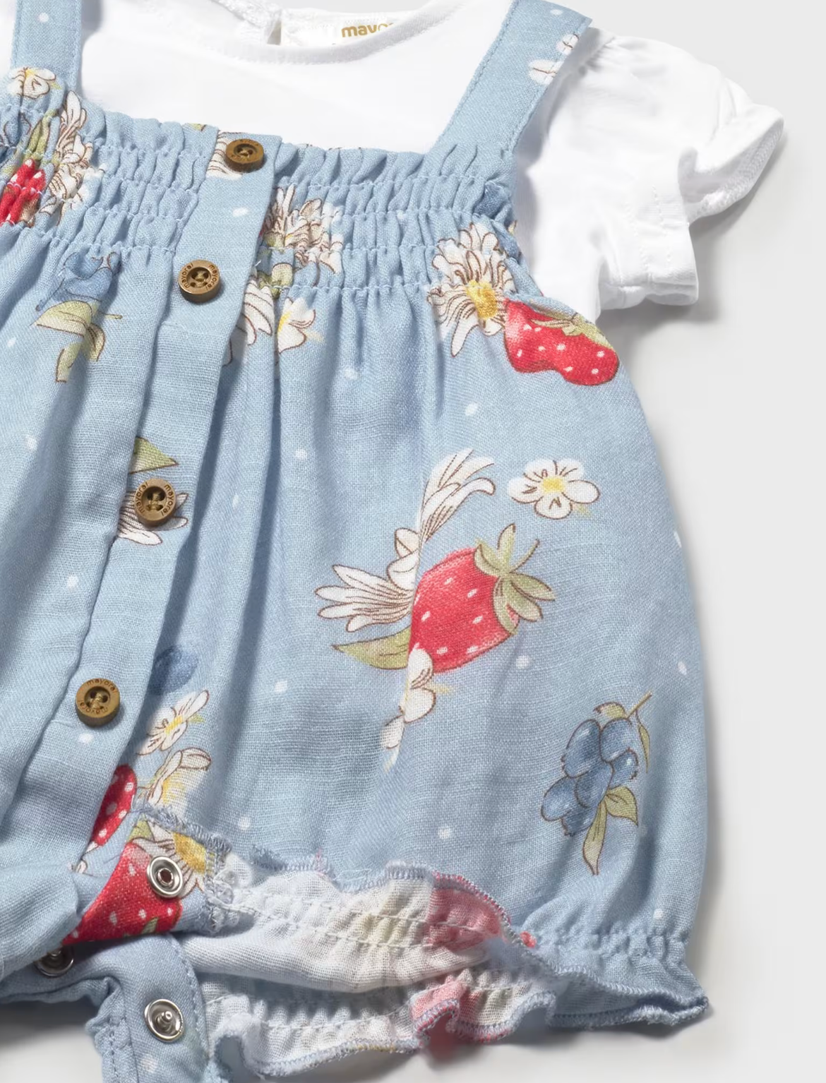 Baby Girl Dungaree and T-Shirt Strawberry Set