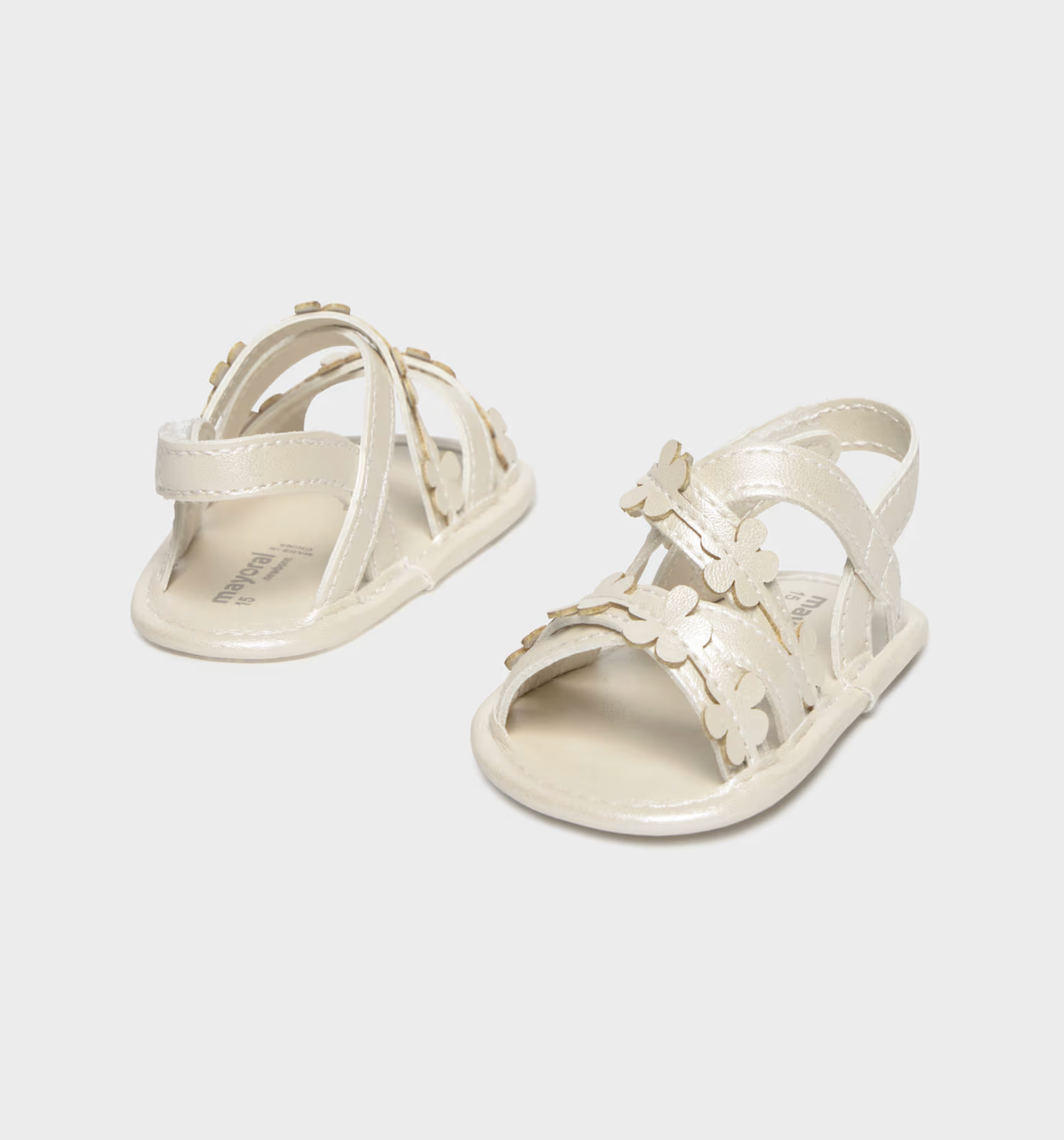 Floral Baby Sandals - Natural