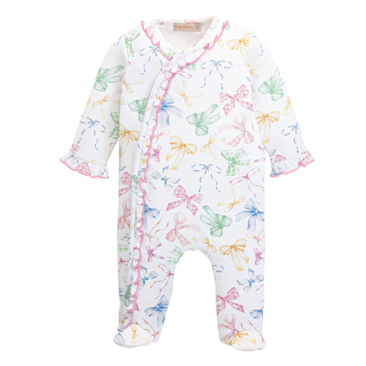 Confetti Bows Zipper Footie
