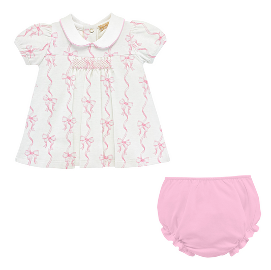 Coquette Bows Smocked Collard Dress