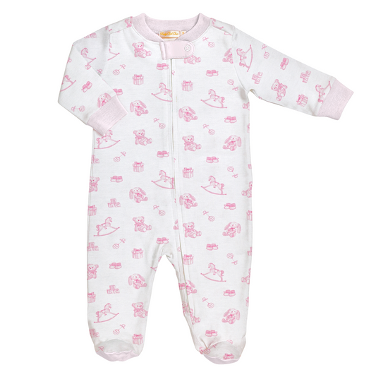 Pink Tiny Baby Toys Zipped Footie