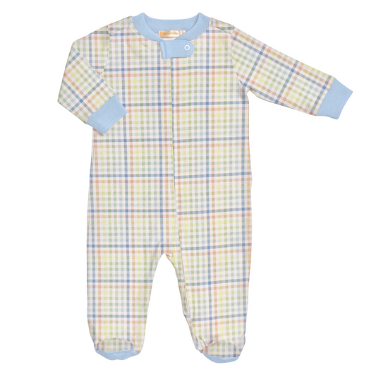 Gingham Adventure Zipped Footie