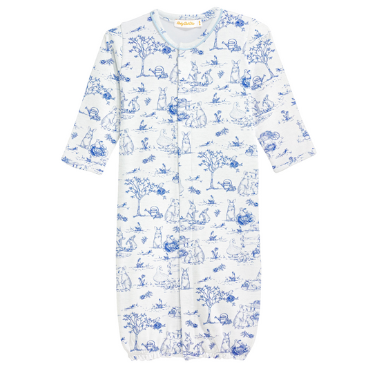 Blue Toile Bunnies Converter Gown