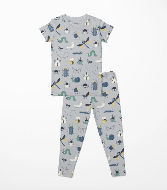 KicKee Pants Short Sleeve Pajama Set Dove Bugs