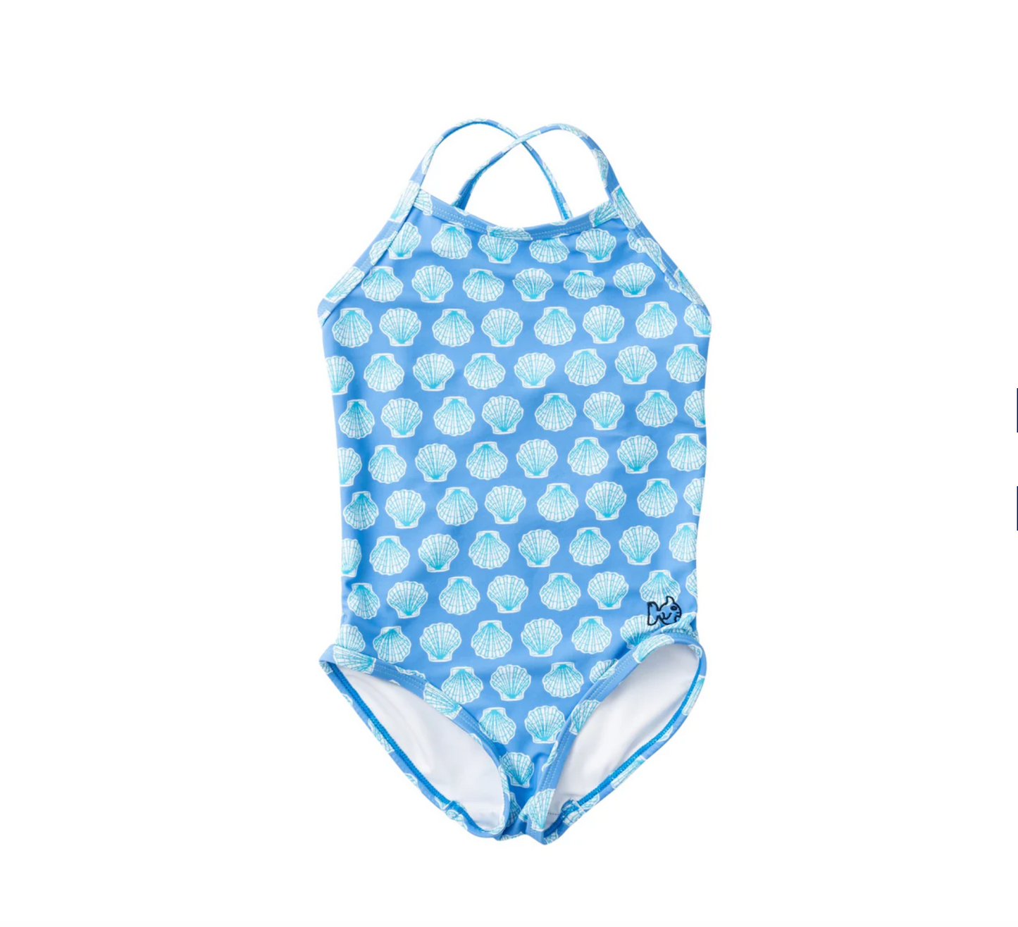 Girls' Bow Back One Piece Swimsuit - Marina Blue