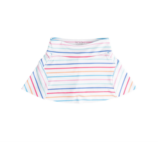 Girls Orange Stripe Tennis Twirl Skort