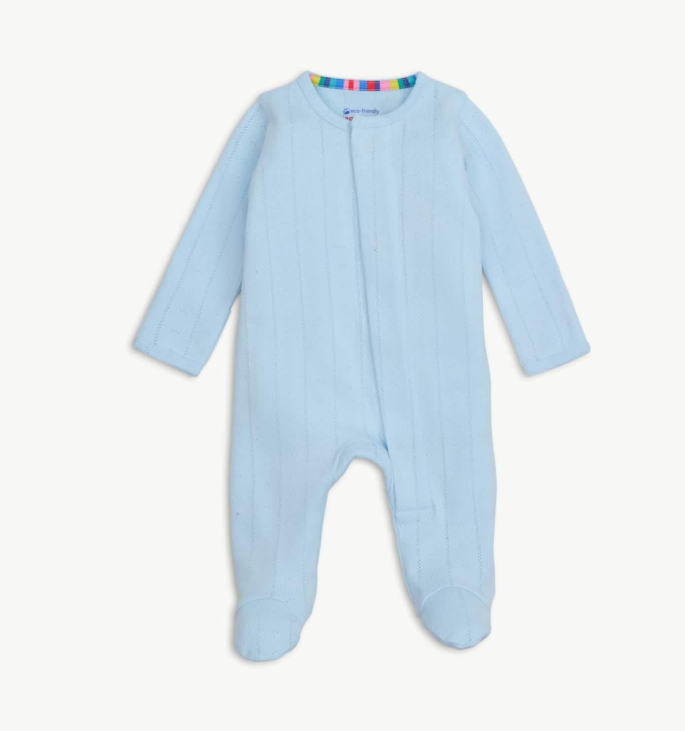 Magnetic Me Blue Love Lines Pointelle Footie