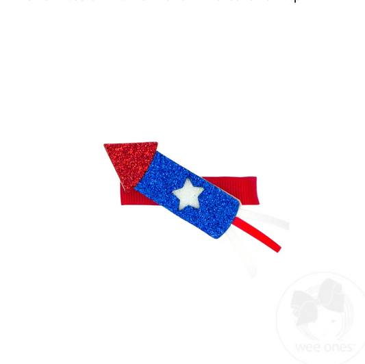 Glitter Firework Americana Hair Clip
