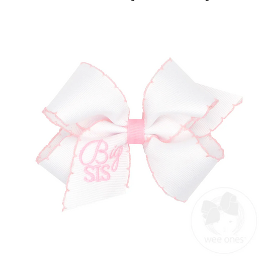 Medium Big Sis Embroidered Hair Bow