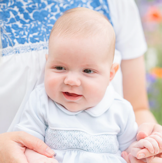 Basic Blue Smocked Bubble