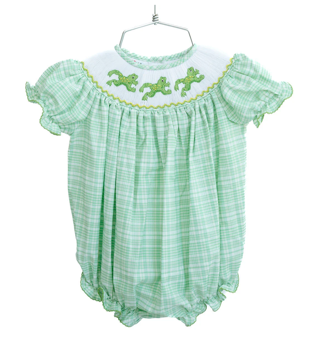 Frogs Smocked Birdie Bubble