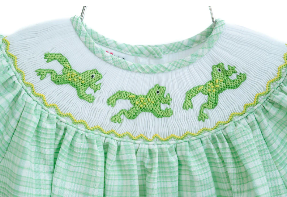 Frogs Smocked Birdie Bubble