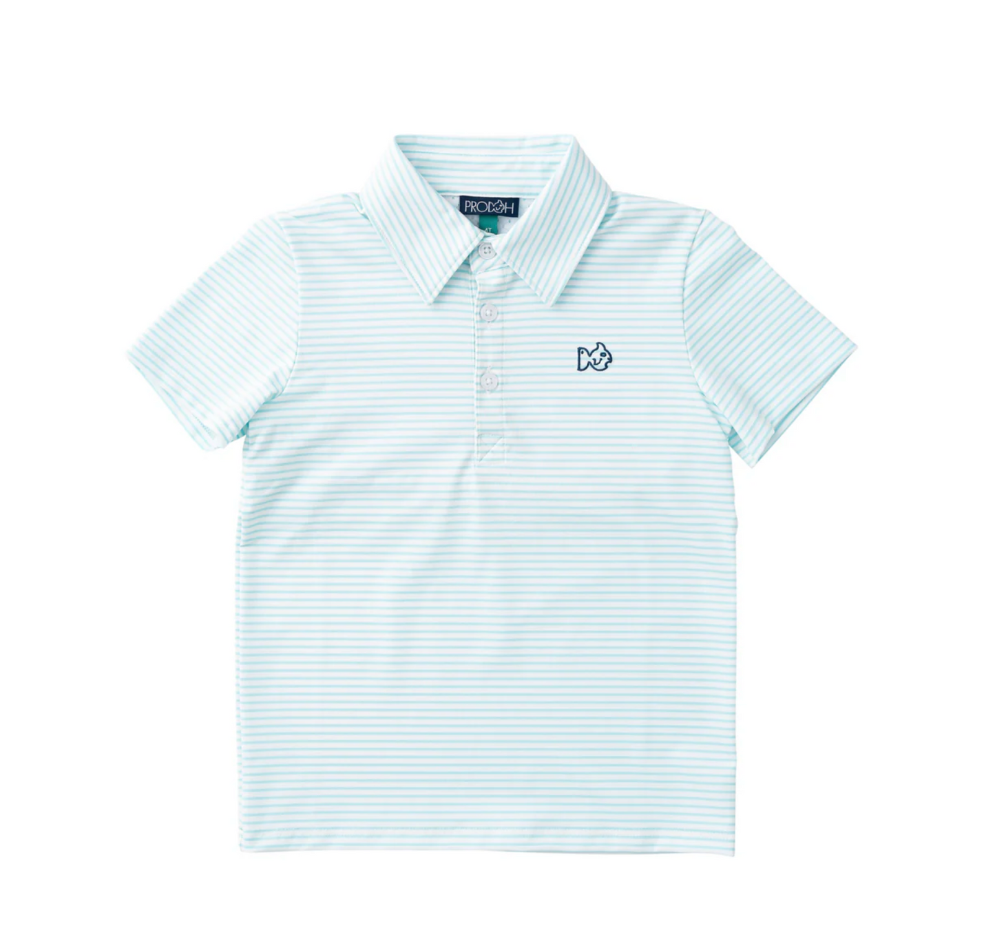 Aruba Blue Stripe Short Sleeve Pro Performance Polo