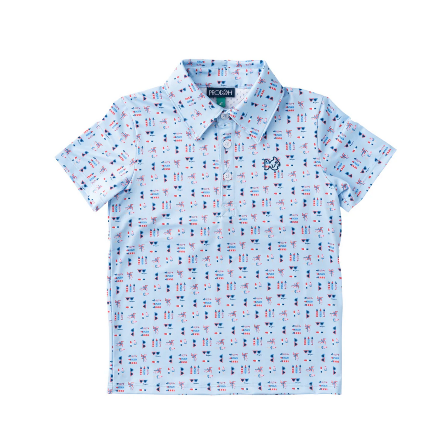 Fireworks Print Short Sleeve Performance Polo