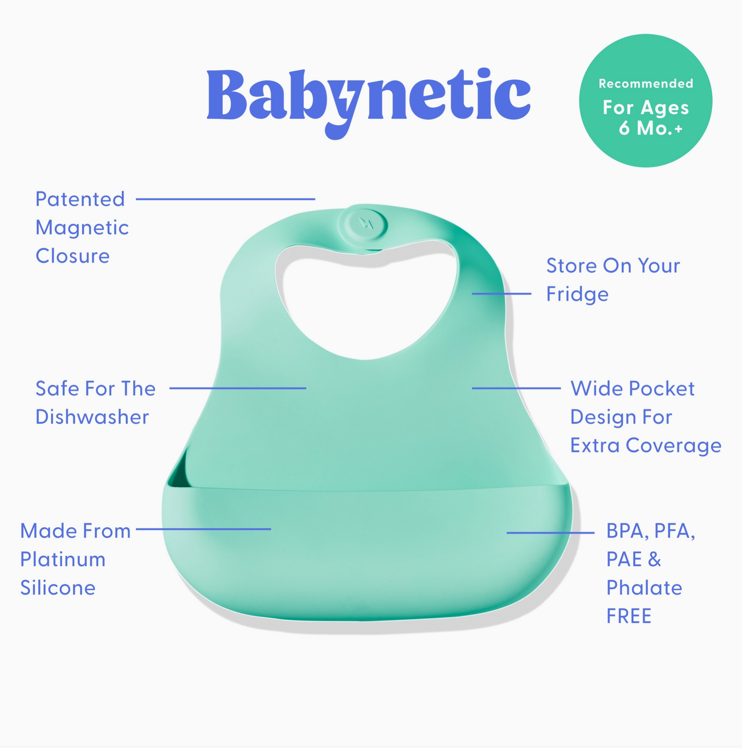 Magnetic Silicone Bib - Kiwi Bliss
